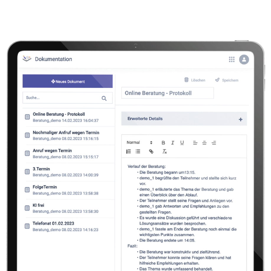 planB Suite mit Online Dokumentation im umfangreichen Editor
