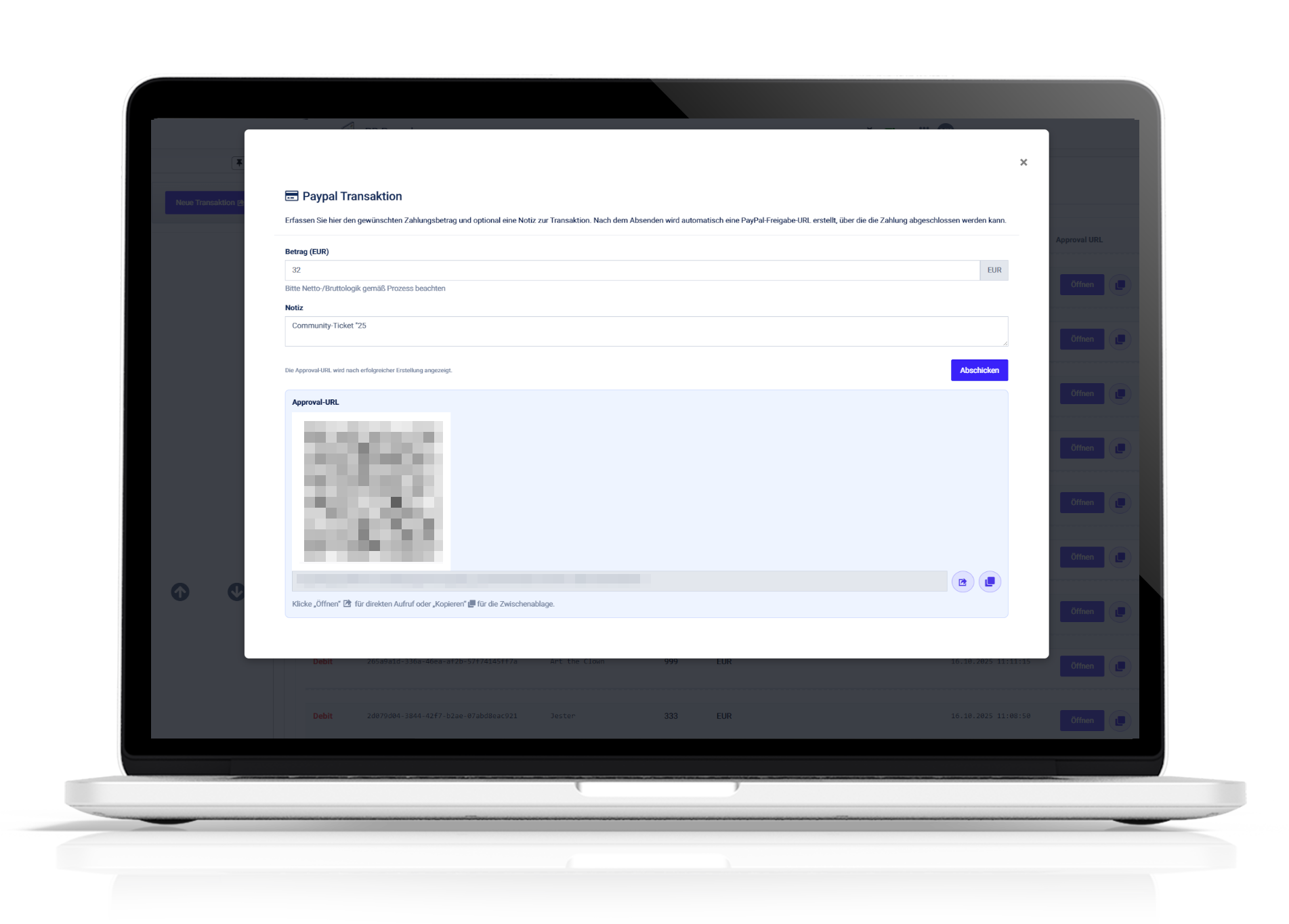 Erhalt des Share-Links